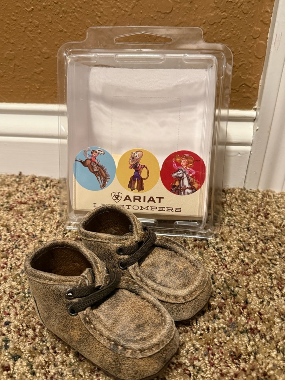 Ariat Toddler Distressed Brown Leather Moccasin Booties